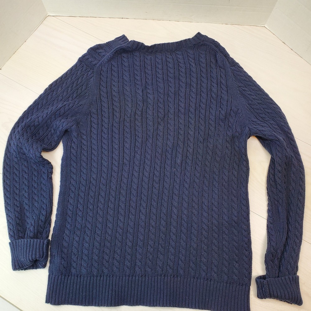 Amazon Essentials Navy Blue Cable‎ Knit Sweater Women's Size Large - Picture 4 of 4